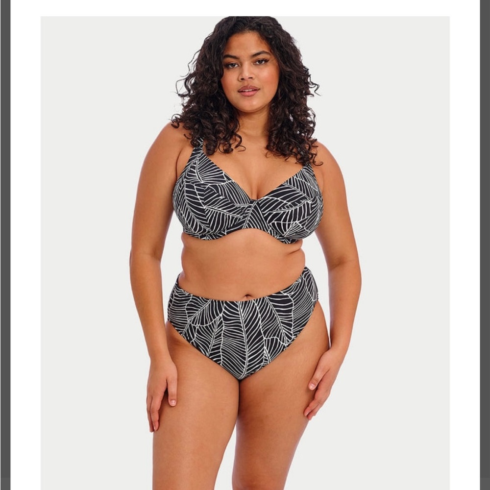 Elomi Black and White Palm Print Bikini